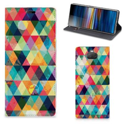 Sony Xperia 10 Plus | Hoesje met Magneet | Geruit Sony Xperia 10 Plus | Hoesje met Magneet | Geruit