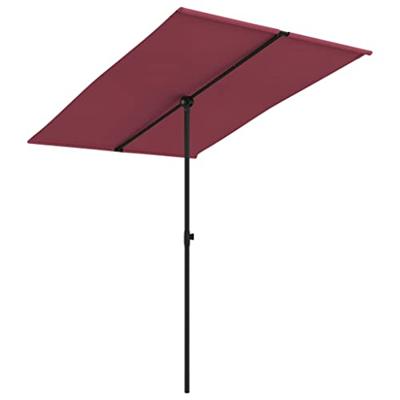 VidaXL Parasol met aluminium paal 2x1,5 m bordeauxrood - thumbnail