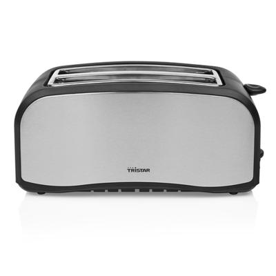 Tristar BR-1046 Broodrooster met dubbele lange sleuf Met broodrekje Grijs, Zwart Tristar BR-1046 Broodrooster met dubbele lange sleuf Met broodrekje Grijs, Zwart