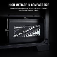 ENERMAX REVOLUTION D.F. 2 1200W Volledig Modulaire ATX-Voeding - 80 PLUS Gold Efficiëntie - ATX 3.0 & PCIe 5.0-0dBA Technologie - Condensatoren Van 105°C - ERS1200EWT - thumbnail