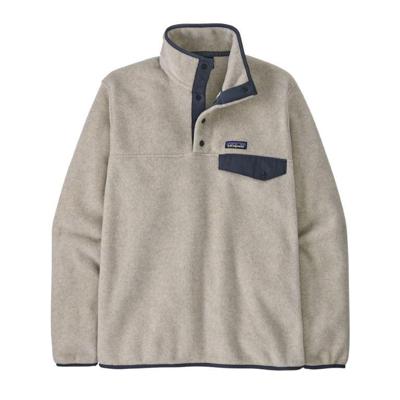 Patagonia Lightweight Synchilla Snap-T Pullover Fleece Heren Oatmeal Heather w/Smolder Blue S