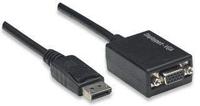 Techly 307582 Displayport Adapter Dp M naar VGA F, Zwart - thumbnail
