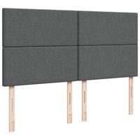 Boxspring met matras stof donkergrijs 200x200 cm - thumbnail