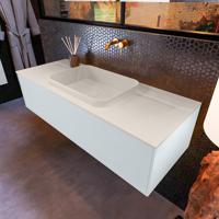 Badkamermeubelset Mondiaz Erin 120 cm met 1 Lade met RIDGE Wastafel Midden Linen Zonder Kraangaten Greeploos Mat Clay - thumbnail