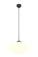 Trio Ovale hanglampFomento Ø 40cm - zwart met wit glas - 363190132 - thumbnail