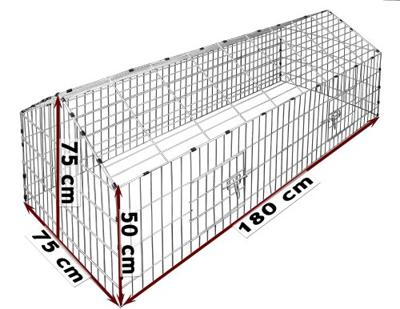 Monzana Konijnenhok - Konijnenren Zwart - Hamsterkooi - Rattenkooi 180x75cm Monzana Konijnenhok - Konijnenren Zwart - Hamsterkooi - Rattenkooi 180x75cm