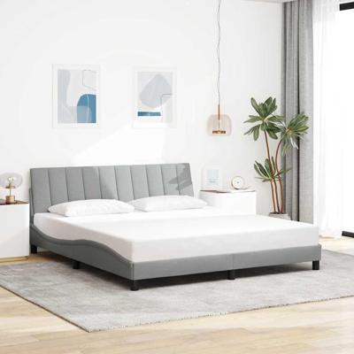 Bedframe zonder matras "Hanko" stof lichtgrijs 180x200 cm