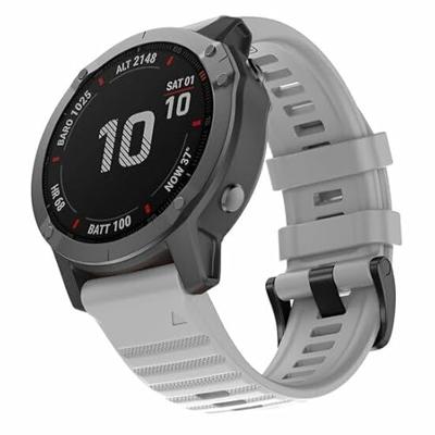 By Qubix - Siliconen bandje - Grijs - Compatible met Garmin Instinct 3-50mm - Compatible Garmin bandje