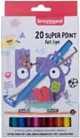 Bruynzeel Kids viltstiften Super Point, set van 20 stuks in geassorteerde kleuren - thumbnail