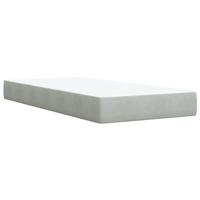 Boxspring met matras fluweel lichtgrijs 100x200 cm - thumbnail