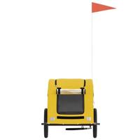 Hondenfietstrailer oxford stof en ijzer geel - thumbnail
