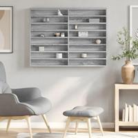 Vitrinekast 100x8,5x75 cm bewerkt hout grijs sonoma eikenkleur - thumbnail