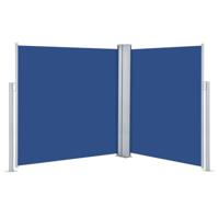 VidaXL Windscherm uittrekbaar 140x600 cm blauw - thumbnail