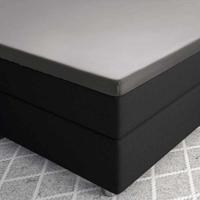 Primaviera Deluxe Splittopper Satijn Hoeslaken Grijs 180 x 220 - thumbnail