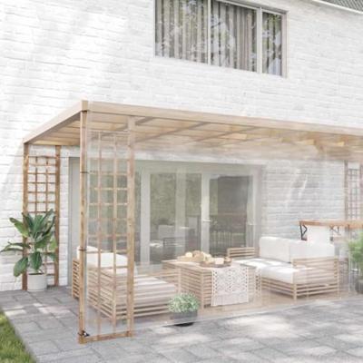VidaXL Doorzichtig zeildoek met zeilringen 6x10 m pvc