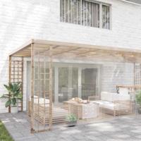 VidaXL Doorzichtig zeildoek met zeilringen 6x10 m pvc - thumbnail