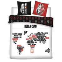 La Casa De Papel Dekbedovertrek bella ciao - Katoen - zwart/wit/rood - thumbnail