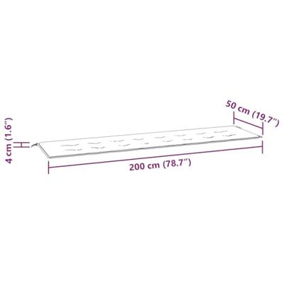 Bankkussen Blad Bladpatroon 200 x 50 x 3 cm Oxford Stof