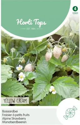 Zaden Bosaardbei - Yellow Cream Hortitops - Hortitops