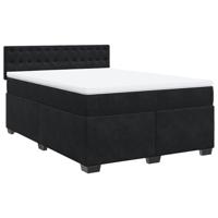 Boxspring met matras fluweel zwart 140x200 cm - thumbnail