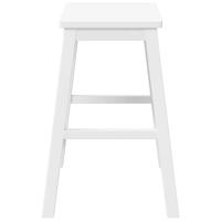 Barstoelen 2 st massief hout wit - thumbnail