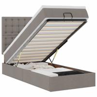 Ottoman bed met matras 120x200cm stof taupe - thumbnail