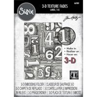 Sizzix • 3d texture fades embossing folder numbered large/a5 by tim holtz - thumbnail