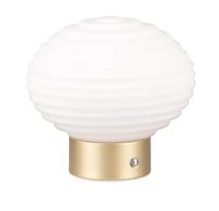 Trio Oplaadbare tafellampEarl goud met wit glas - R57771101 - thumbnail