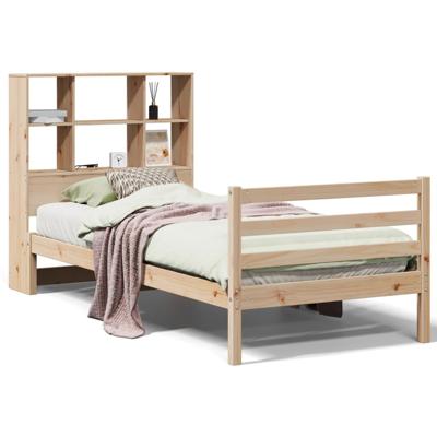 Bed met boekenkast zonder matras massief grenenhout 100x200 cm - thumbnail