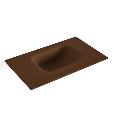 MONDIAZ LEX Rust solid surface inleg wastafel voor toiletmeubel 50cm. Positie wasbak rechts