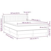 Boxspring met matras fluweel lichtgrijs 140x210 cm - thumbnail