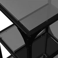 VidaXL Opbergrek met zwart glazen blad 40x30x95 cm staal - thumbnail