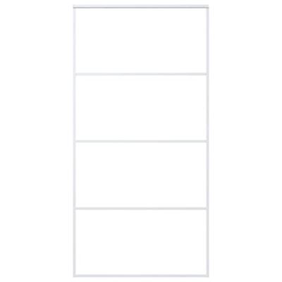 Schuifdeur 102,5x205 cm ESG-glas en aluminium wit