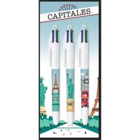 Bic Colours Décor Limited Edition 4-kleurenbalpen, medium, klassieke inktkleuren, diverse motieven - thumbnail