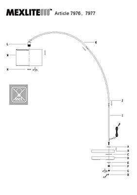 Steinhauer BooglampSolva zwart met strokleurige kap - 3740ZW