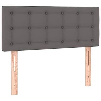 Boxspring met matras kunstleer grijs 120x200 cm