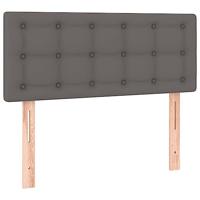 Boxspring met matras kunstleer grijs 120x200 cm - thumbnail