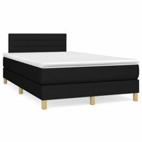 Boxspring met matras stof zwart 120x200 cm - thumbnail