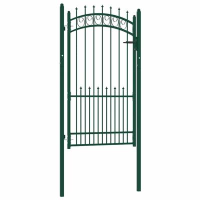Poort met speerpunten 100x175 cm staal groen