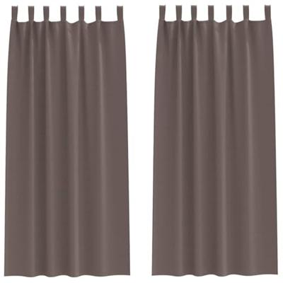 VidaXL Zwart-out gordijnen met ringen 2 pcs donkerbruin 225 x 140 cm VidaXL Zwart-out gordijnen met ringen 2 pcs donkerbruin 225 x 140 cm