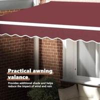 VidaXL Markies valance bordeauxrood 580 x 20 cm canvas - thumbnail