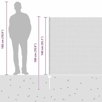 VidaXL Hek met paal zilver 1,4 x 25 m staal