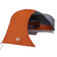 Koepeltent 4-persoons waterdicht grijs en oranje - thumbnail