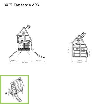 EXIT Fantasia 300 houten speelhuis - rood