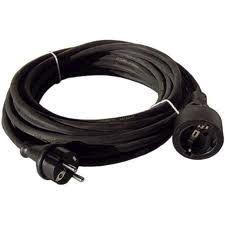 Verlengkabel 10 meter 3x1.5mm² rubber stekker contrastekker aangespoten
