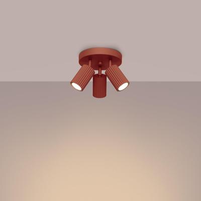 Plafondlamp KARBON 3P rood oker