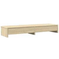 Monitorstandaard met lades 100x27x15 cm hout sonoma eikenkleur - thumbnail
