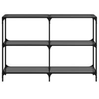 Wandtafel met zwart glazen blad 118,5x30x81 cm staal - thumbnail