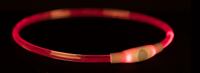 TRIXIE LICHTGEVENDE HALSBAND USB FLASH LIGHT OPLAADBAAR TPU ROOD - thumbnail