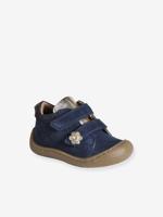 Soepele leren laarsjes voor de eerste stapjes van baby's marineblauw - thumbnail